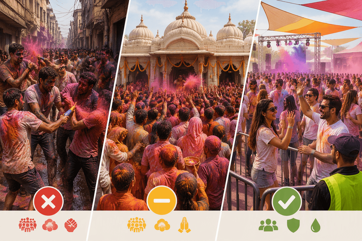 Pick your Holi style: street, temple, or ticketed party