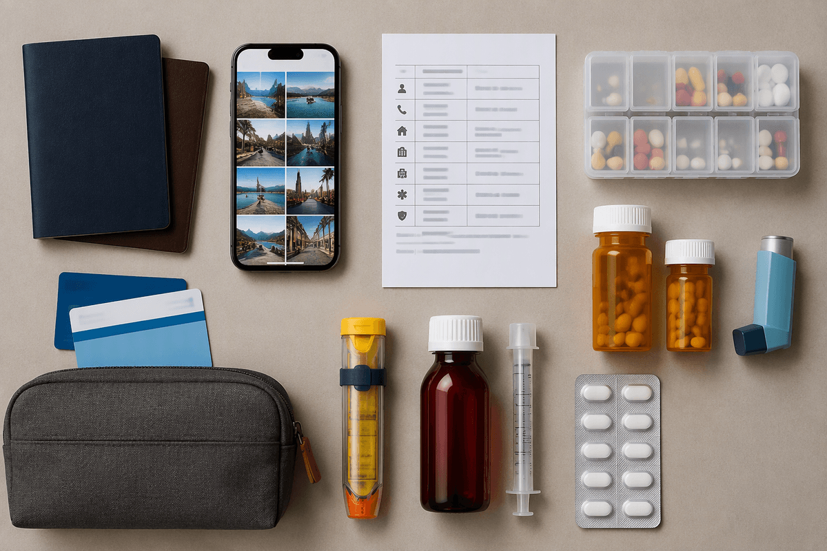 Pre-trip health prep: docs, meds, vaccinations